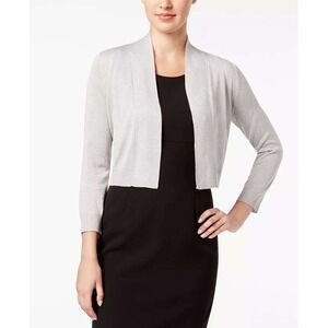 Calvin Klein Size Large Metallic 3/4 Sleeve Glitter Shrug Cardigan